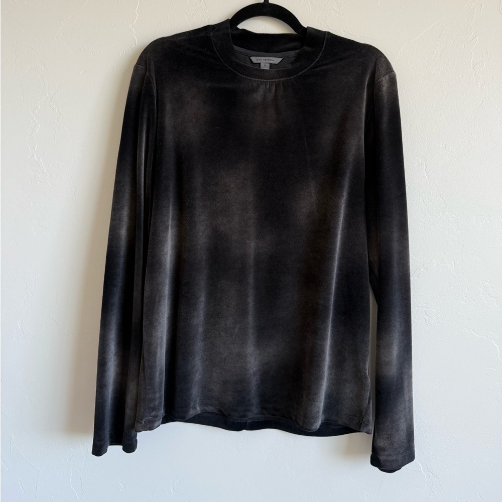John Varvatos velour crewneck sweater. Black ombre color. Like new. Medium.